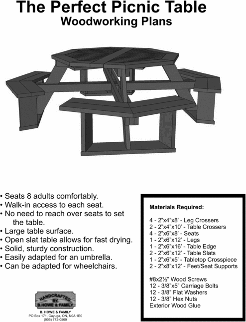 Product picture The Perfect Picnic Table Woodworking Plans